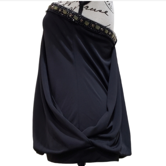 BCBGMaxAzria Embellished One Shoulder Top - Picture 3 of 6